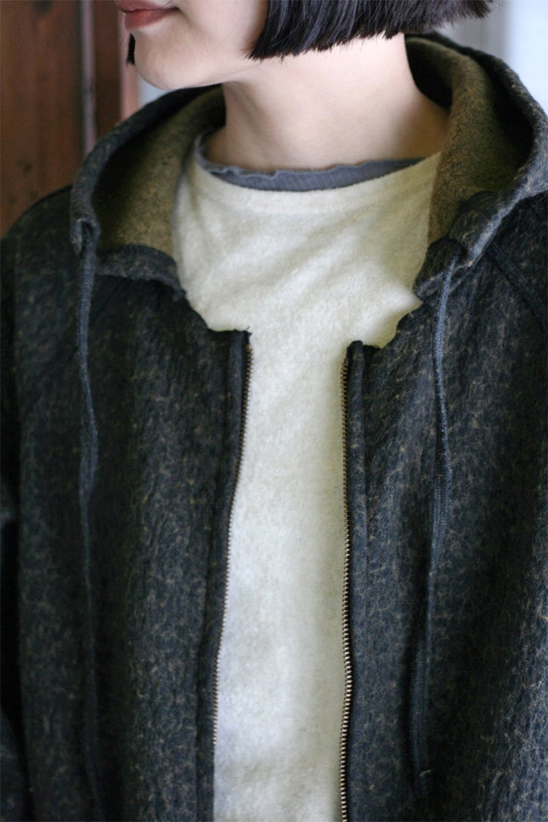 kengo(ケンゴ) cotton wool bokomoko zip-up hooded jacket コットンウール ボコモコ ジップアップフードジャケット K26FW-JK1