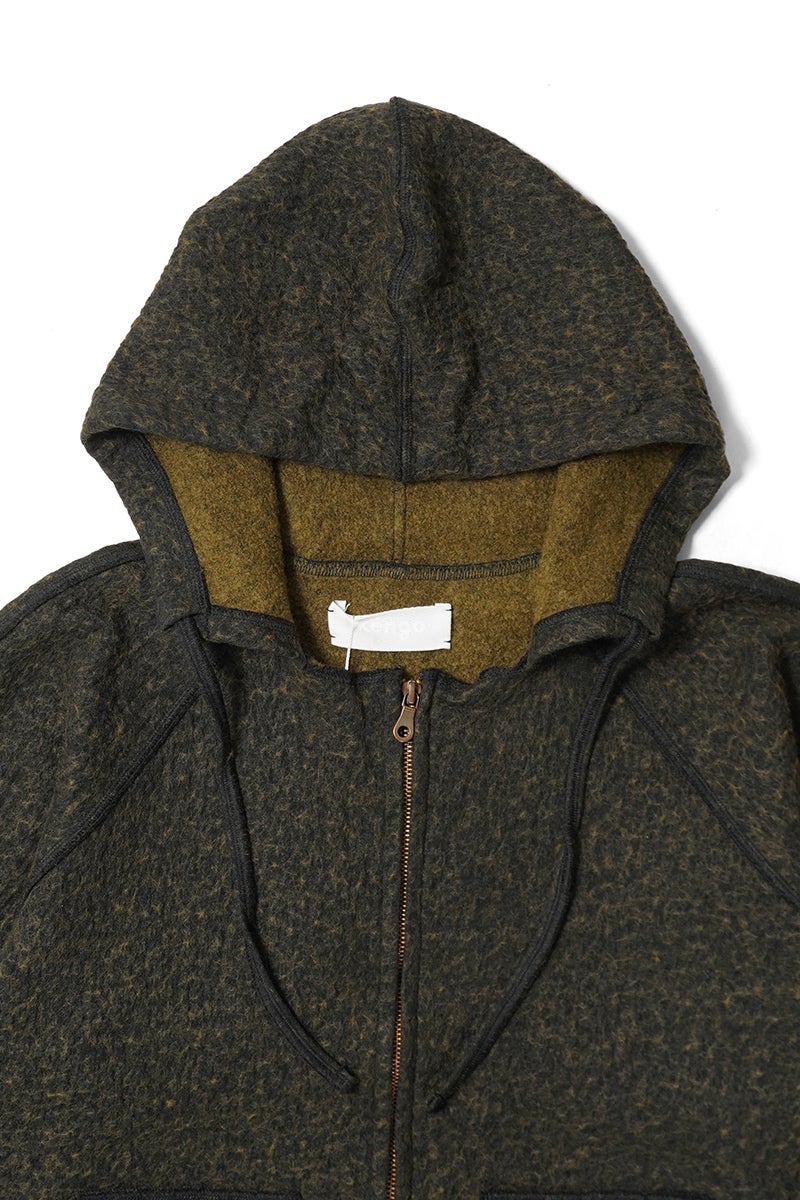 kengo(ケンゴ) cotton wool bokomoko zip-up hooded jacket コットンウール ボコモコ ジップアップフードジャケット K26FW-JK1