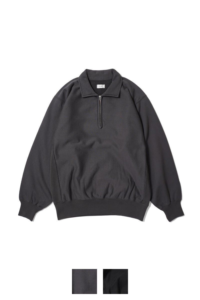 CIOTA(シオタ) Cotton Loopwheel Terry Half Zip Sweatshirt (One Wash) コットンループウィール吊編テリーハーフジップスウェットシャツ ワンウォッシュ CSLM-161-OW