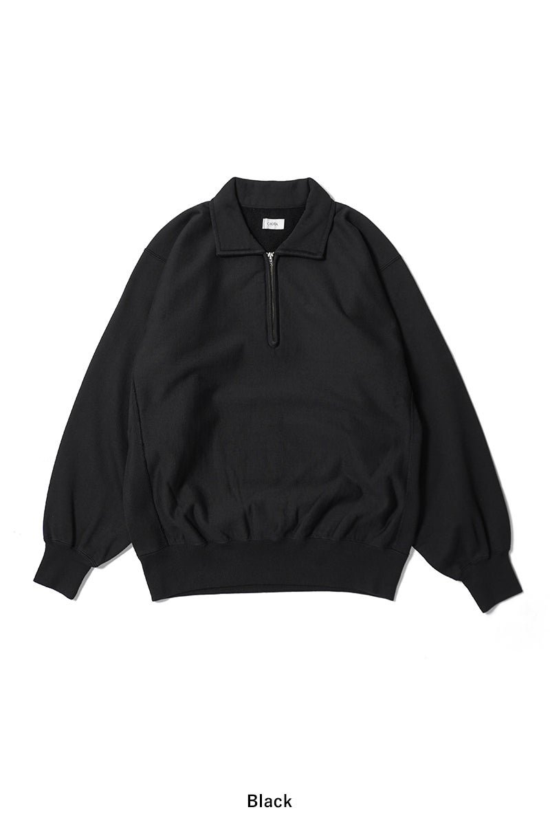 CIOTA(シオタ) Cotton Loopwheel Terry Half Zip Sweatshirt (One Wash) コットンループウィール吊編テリーハーフジップスウェットシャツ ワンウォッシュ CSLM-161-OW